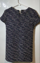 Load image into Gallery viewer, Loft Womens Black Boucle Tweed Short Sleeve Round Neck Back-Zip Mini Dress Sz 0