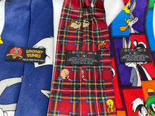 Load image into Gallery viewer, Lot Of 3 Pcs Looney Tunes Mens Multicolor Printed Adjustable Long Designer Ties