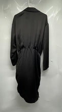 Load image into Gallery viewer, Zara Womens Black Long Sleeve Collared Side Ruched Shirt Dress Size XXL