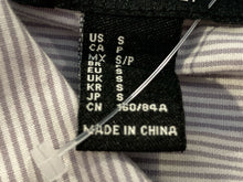 Load image into Gallery viewer, Forever 21 Womens Gray White Striped Cotton Long Sleeve Button-Up Shirt Size S