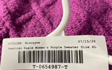 Load image into Gallery viewer, American Eagle Womens Purple Balloon Sleeve Mock Neck Pullover Sweater Size XL
