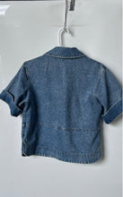 Load image into Gallery viewer, Steve Madden Womens Blue Denim Snap-Front Cropped Shirt Size XS With Tag