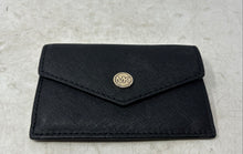 Load image into Gallery viewer, Michael Kors Womens Black Leather Credit Card Slots Envelope Wallet