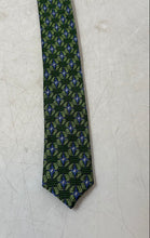 Load image into Gallery viewer, Hickey Freeman Mens Green Printed Keeper Loop Adjustable Designer Tie
