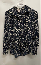 Load image into Gallery viewer, H&M Womens Black Beige Printed Long Sleeve Regular Fit Button-Up Shirt Size 2