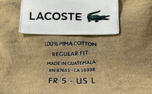 Load image into Gallery viewer, Lacoste Mens Khaki Short Sleeve Round Neck Pullover T-Shirt Size Large
