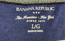 Load image into Gallery viewer, Banana Republic Mens Navy Blue Short Sleeve Spread Collar Polo Shirt Size L