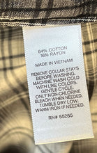Load image into Gallery viewer, Express Mens Black White Plaid Long Sleeve Dress Shirt Size M 15-15.5