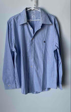 Load image into Gallery viewer, Brooks Brothers Mens Blue White Striped Long Sleeve Button-Up Shirt Size L