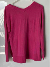 Load image into Gallery viewer, Mango Womens Pink Knitted Long Sleeve V-Neck Pullover Sweater Size X-Small