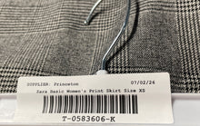 Load image into Gallery viewer, Zara Basic Womens Gray Houndstooth Print Lace Trim Hem Wrap Skirt Size XS