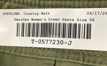 Load image into Gallery viewer, Bershka Womens Green Cotton Pockets Flat Front Straight Leg Cargo Pants Size 06