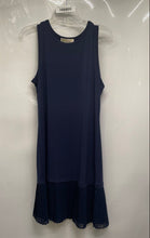 Load image into Gallery viewer, Michael Kors Womens Blue Sleeveless Pleated Hemline Pullover Tank Dress Size M