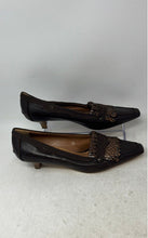 Load image into Gallery viewer, Walter Steiger Womens Brown Leather Square Toe Kitten Pump Heels Size EUR 40