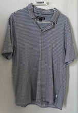 Load image into Gallery viewer, Michael Kors Mens Blue White Striped Cotton Short Sleeve Polo Shirt Size XL