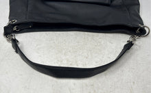 Load image into Gallery viewer, Avon Womens Black Leather Outer Flap Pocket Shoulder Strap Tote Bag