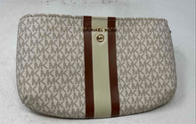 Load image into Gallery viewer, Michael Kors Womens White Brown Monogram Print Adjustable Waist Strap Fanny Pack