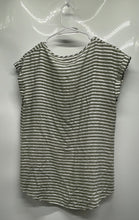 Load image into Gallery viewer, Express Womens Green White Striped Cap Sleeve V-Neck Pullover Blouse Top Size M