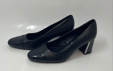 Load image into Gallery viewer, Calvin Klein Womens Umelia Black Leather Slip-On Block Pump Heels Size 6.5M