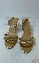 Load image into Gallery viewer, Michael Kors Womens Gold Chain Strap Open Toe Slingback Sandals Size 5 M