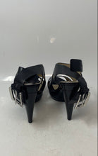 Load image into Gallery viewer, Michael Kors Womens Carla Black Leather High Heel Platform Sandals Size 7.5