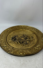 Load image into Gallery viewer, Home Decorative Embossed Brass Round Collector Plate From The Mid-20th Century