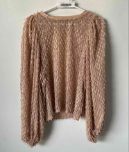 Load image into Gallery viewer, Zara Womens Pink Long Balloon Sleeve Collarless Pullover Blouse Top Size Medium
