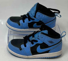 Load image into Gallery viewer, Nike Kids Air Jordan 1 Mid DQ8425-401 Blue Black Leather Sneakers Shoes Size 10C