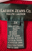 Load image into Gallery viewer, Lauren Jeans Co. By Ralph Lauren Womens Red Knit Pullover Polo Sweater Size 3X