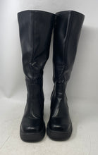 Load image into Gallery viewer, Unbranded Womens Black Leather Square Toe Side-Zip Platform Boots Size 8
