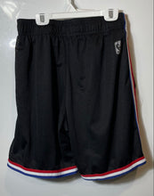 Load image into Gallery viewer, NBA Mens Black East West Patch Elastic Waist Basketball Shorts Size Small