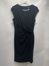 Load image into Gallery viewer, Lauren Ralph Lauren Womens Black Cap Sleeve Keyhole Neck Sheath Dress Size 10