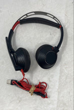Load image into Gallery viewer, Poly Black Red Noise Cancelling On-Ear Wired Headphones With Case Not Tested