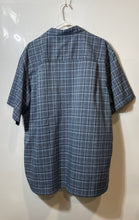 Load image into Gallery viewer, Haggar Mens Blue Plaid Short Sleeve Collared Button-Up Shirt Size XXL