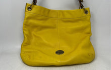 Load image into Gallery viewer, Fossil Womens Yellow Leather Outer Pocket Shoulder Strap Crossbody Handbag