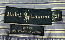 Load image into Gallery viewer, Ralph Lauren Mens Blue Striped Collared Long Sleeve Button-Up Shirt Size XL