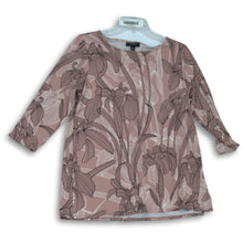 Load image into Gallery viewer, Alfani Womens Pink Black Floral Round Neck 3/4 Sleeve Blouse Top Shirt Size S