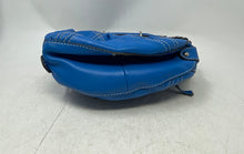Load image into Gallery viewer, Hype Womens Blue Leather Tassel Adjustable Strap Bucket Shoulder Bag