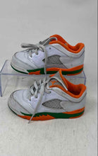 Load image into Gallery viewer, Nike Kids Air Jordan 5 Low White Orange Green Leather Sneakers Shoes Size 9C