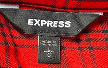 Load image into Gallery viewer, Express Womens Red And Black Plaid Long Sleeve Collared Shirt Dress Size Large