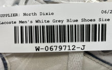 Load image into Gallery viewer, Lacoste Mens Lineshot 124 1 White Gray Blue Leather Running Shoes Size 10.5