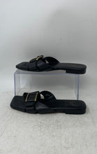 Load image into Gallery viewer, Vince Camuto Womens Alexino Black Gold Leather Slip-On Slide Sandals Size 7M