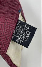 Load image into Gallery viewer, Christian Dior Mens Burgundy Printed Adjustable Bar Track Designer Tie Stained