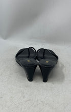 Load image into Gallery viewer, Zara Womens Black Square Toe Wedge Heel Slip-On Slide Sandals Size EU 40