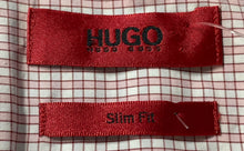 Load image into Gallery viewer, Hugo Boss Mens Pink Plaid Long Sleeve Slim Fit Dress Shirt Size 42 16.5