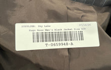Load image into Gallery viewer, Hugo Boss Mens Black Pinstripe Print Wool Long Sleeve 3-Button Blazer Size 42R
