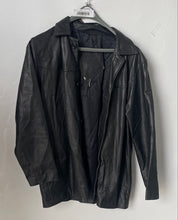 Load image into Gallery viewer, D'Antilope Mens Black Leather Long Sleeve Button-Front Jacket Size XL