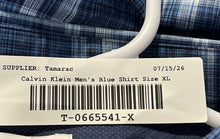 Load image into Gallery viewer, Calvin Klein Mens Infinite Blue Plaid Collared Long Sleeve Button-Up Shirt Sz XL
