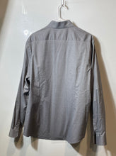 Load image into Gallery viewer, Express Mens 1MX Gray Long Sleeve Collared Slim Fit Dress Shirt Size L