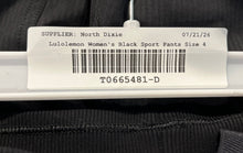 Load image into Gallery viewer, Lululemon Womens Black Sport Tapered Leg Drawstring Jogger Pants Size 4